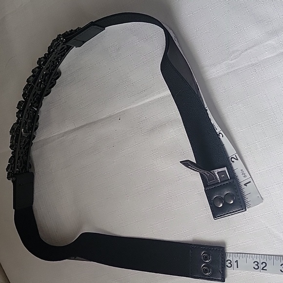 BCBGMaxAzria Black Beaded Women's Belt - Picture 5 of 6